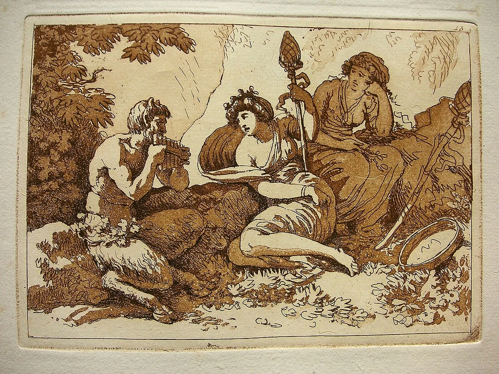 Da 'Costumi romani', fauno che suona